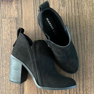 Madden Girl Black Suede Booties